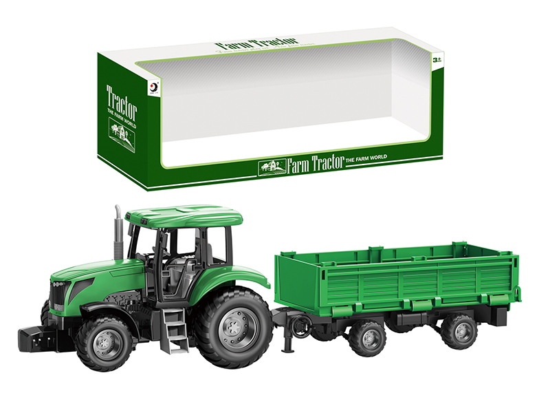Friction Farm Tractor Trailer Toy