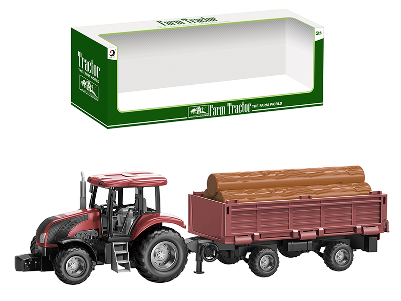 Friction Farm Tractor Trailer Toy