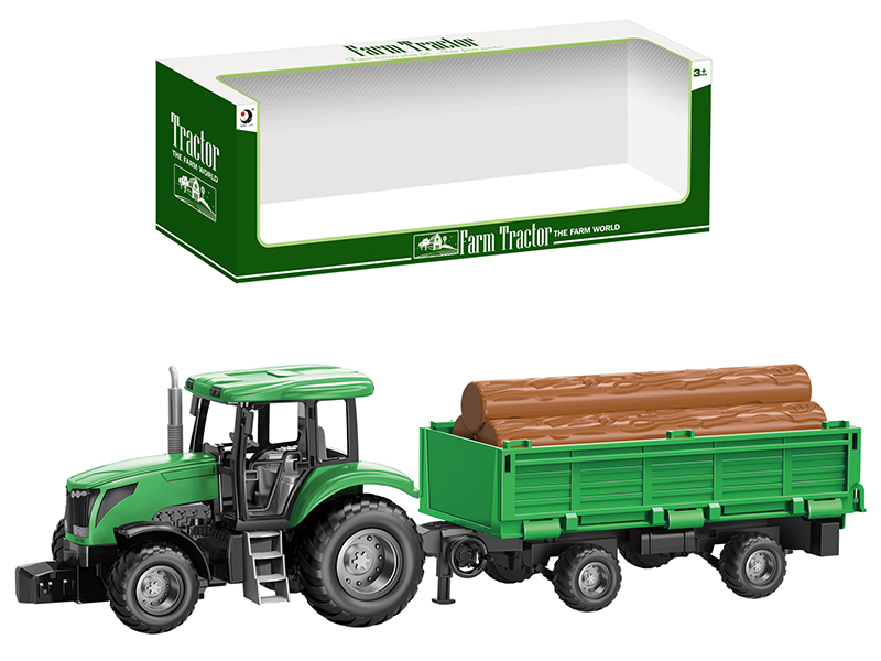 Friction Farm Tractor Trailer Toy