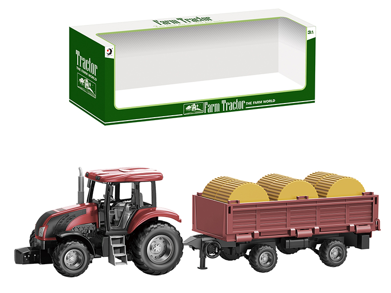 Friction Farm Tractor Trailer Toy