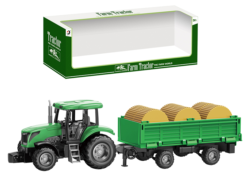 Friction Farm Tractor Trailer Toy