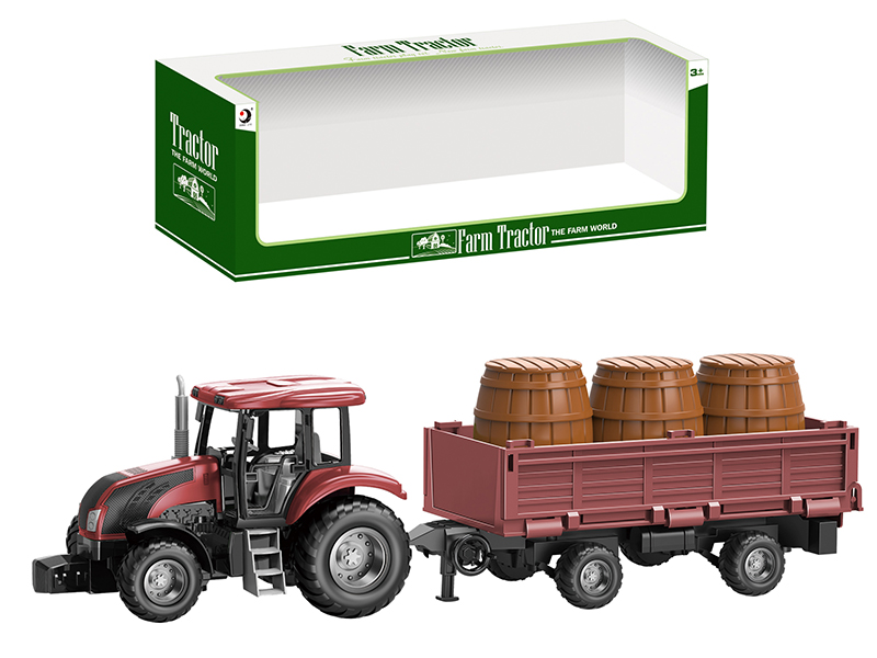 Friction Farm Tractor Trailer Toy