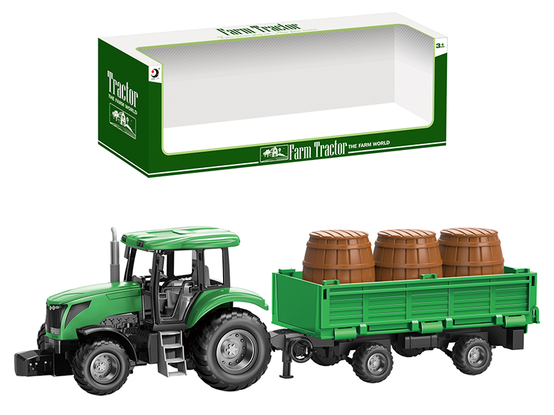 Friction Farm Tractor Trailer Toy