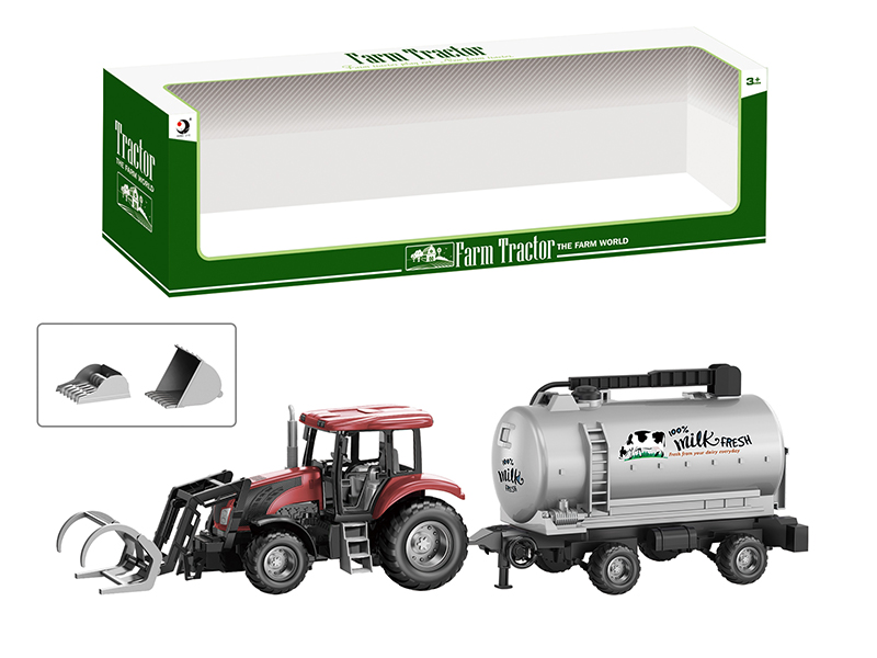 Friction Farm Tractor Trailer Toy