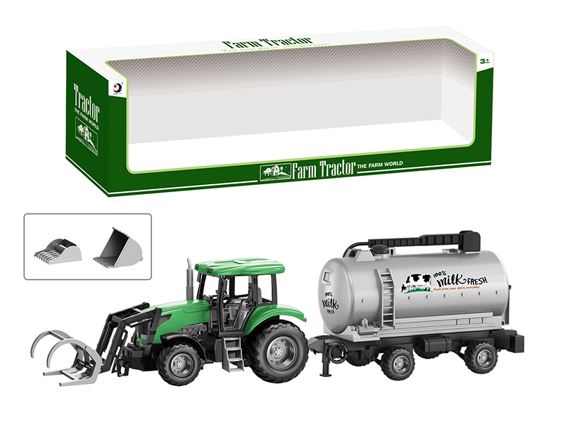 Friction Farm Tractor Trailer Toy