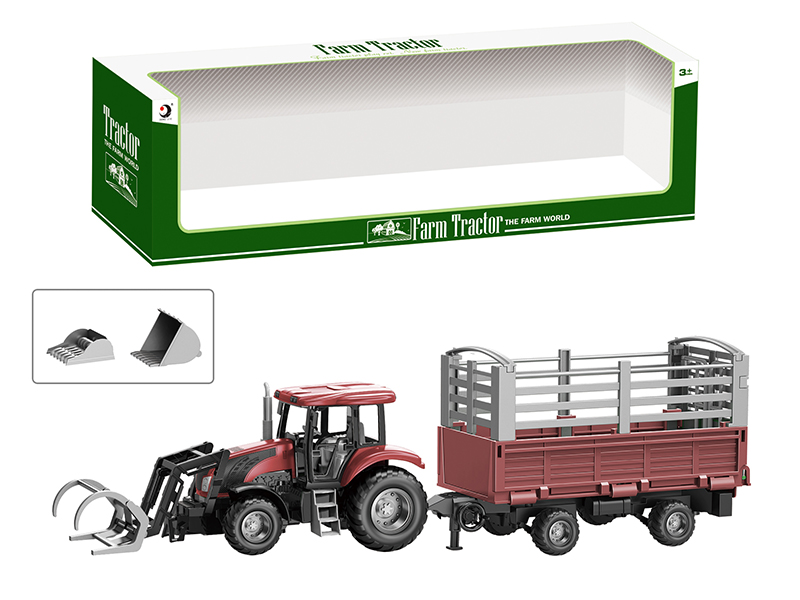 Friction Farm Tractor Trailer Toy