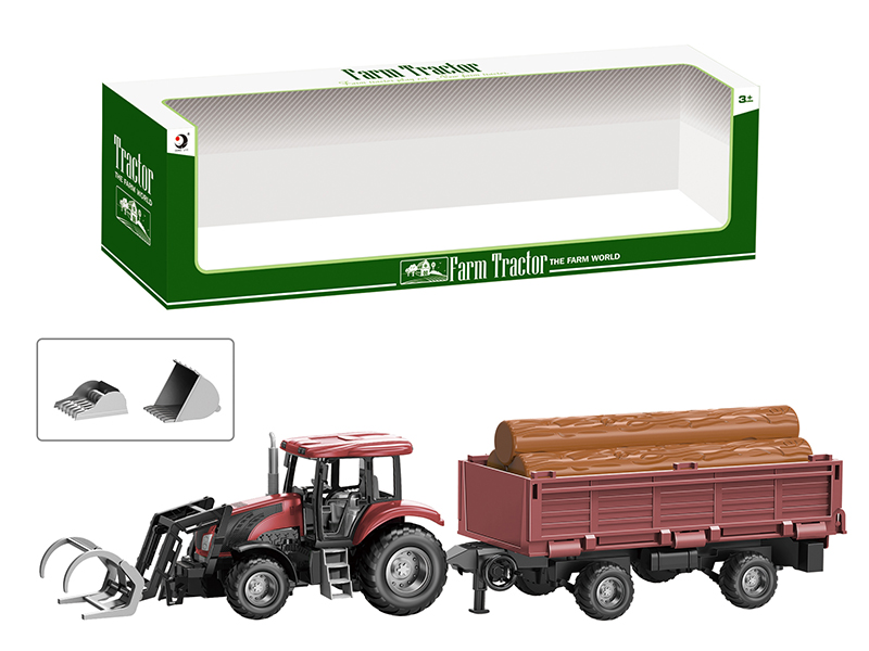 Friction Farm Tractor Trailer Toy