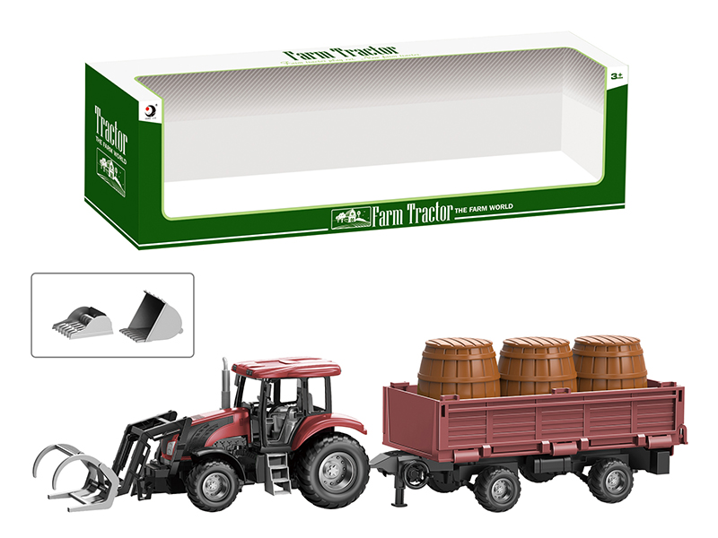 Friction Farm Tractor Trailer Toy