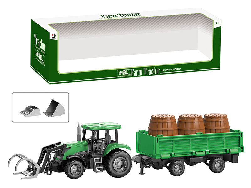 Friction Farm Tractor Trailer Toy