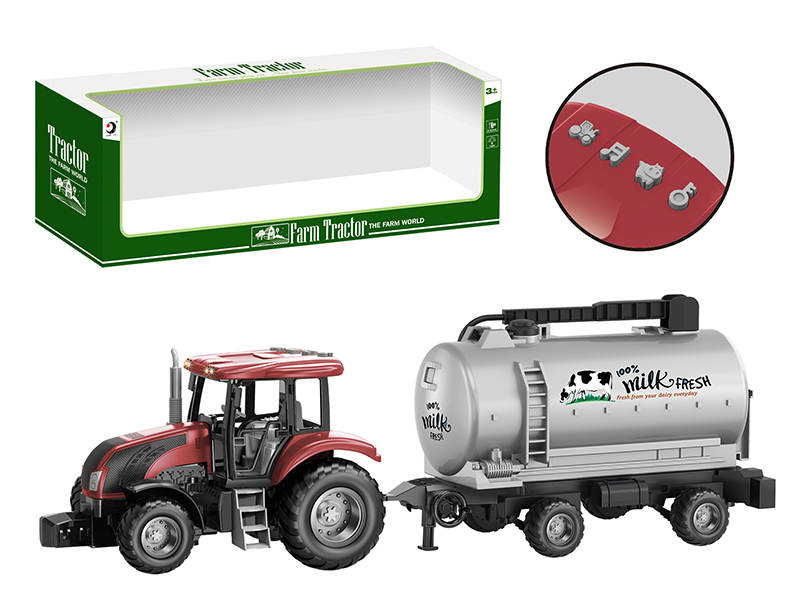 Friction Farm Tractor Trailer Toy With Lights And Music