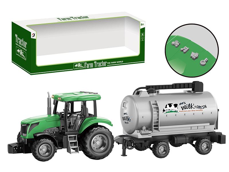 Friction Farm Tractor Trailer Toy With Lights And Music