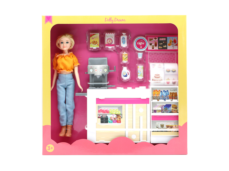 10-Inch Female Doll Coffee Shop Series