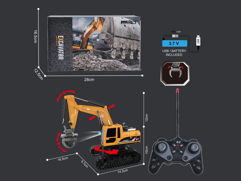 1:22 27MHz 6CH R/C Engineering Vehicle Series With Light