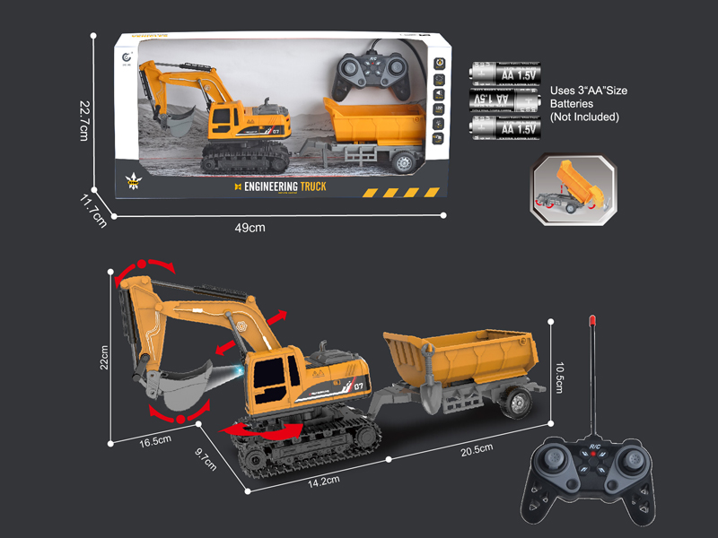 1:22 27MHz 6CH R/C Engineering Vehicle Series With Light