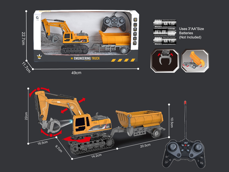 1:22 27MHz 6CH R/C Engineering Vehicle Series With Light