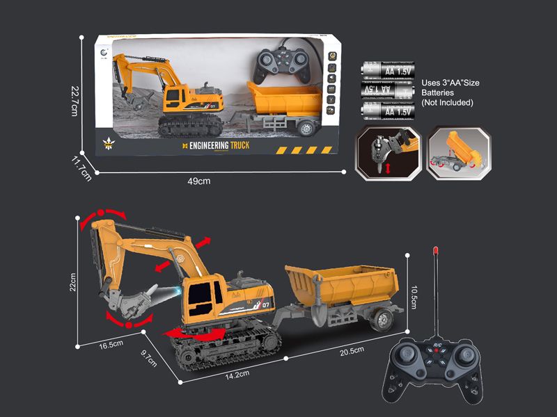 1:22 27MHz 6CH R/C Engineering Vehicle Series With Light
