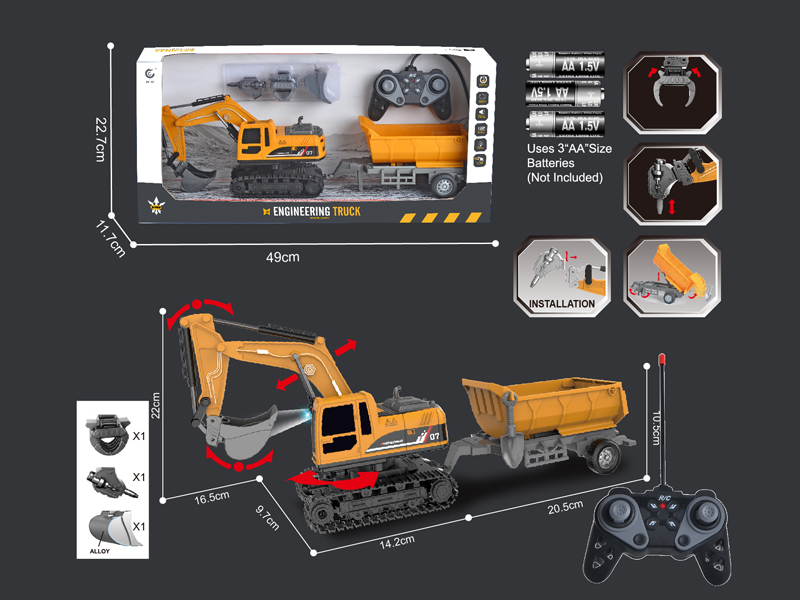 1:22 27MHz 6CH R/C Engineering Vehicle Series With Light