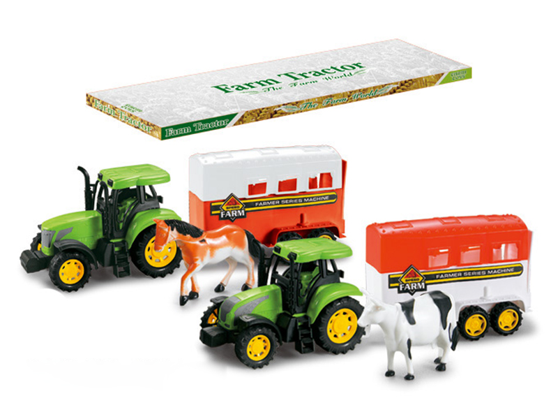 Friction Farm Tractor With Horse Box