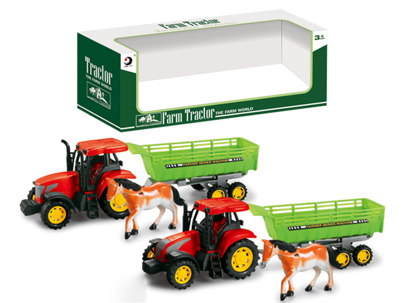 Friction Farm Tractor With Dump Trailer