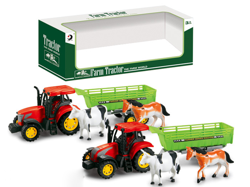 Friction Farm Tractor With Dump Trailer