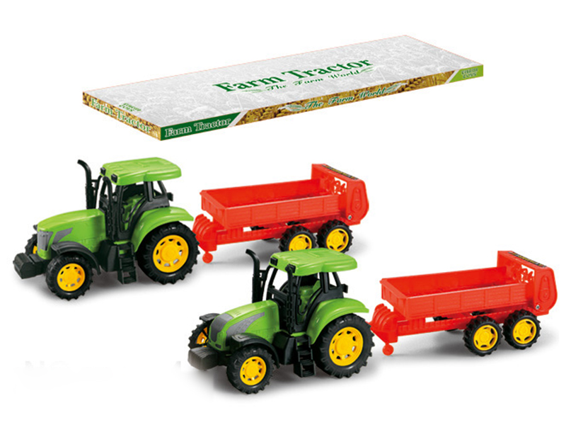 Friction Farm Tractor Trailer Toy