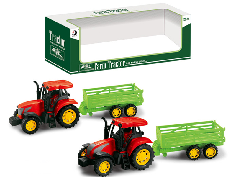 Friction Farm Tractor Trailer Toy