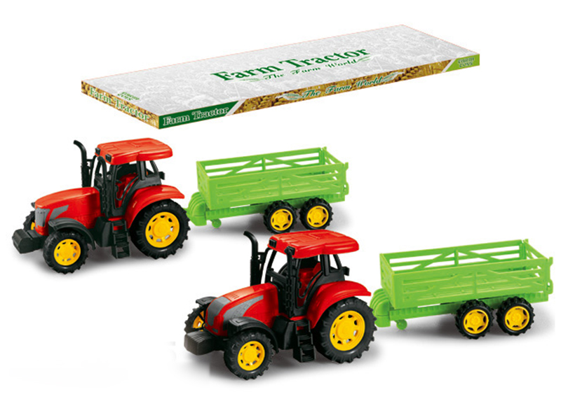 Friction Farm Tractor Trailer Toy