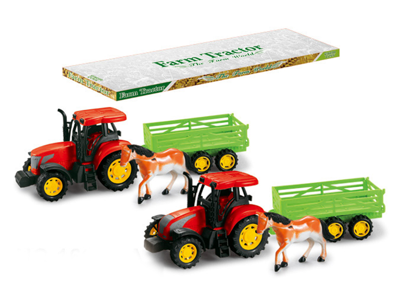 Friction Farm Tractor Trailer Toy