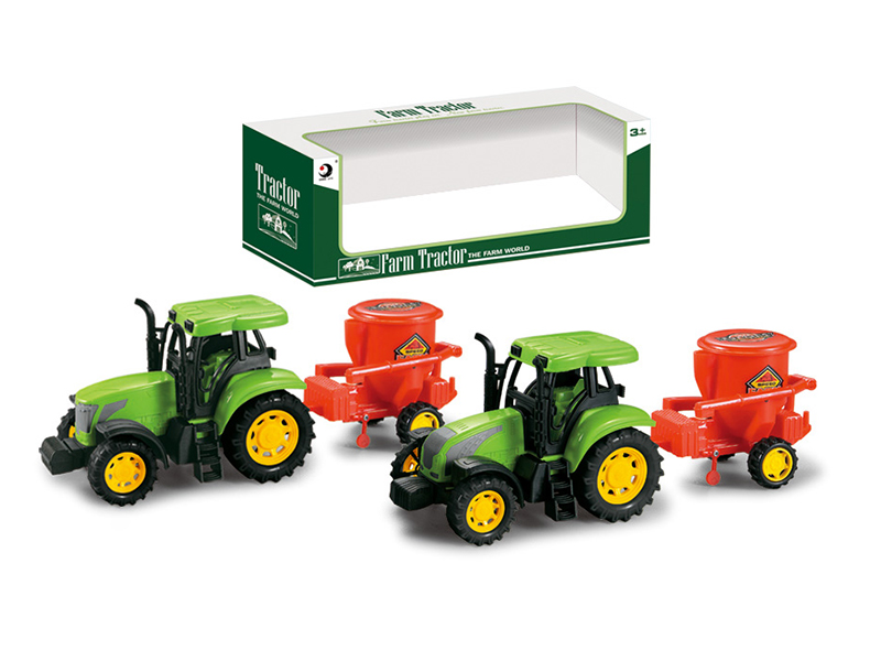 Friction Farm Tractor Trailer Toy