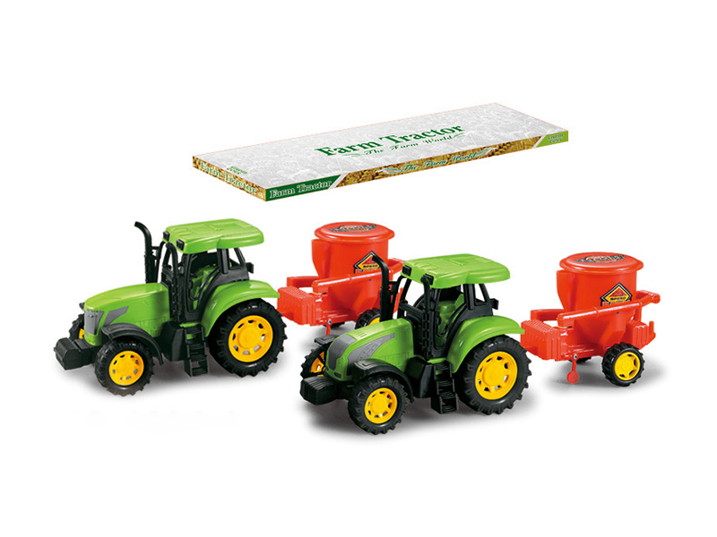 Friction Farm Tractor Trailer Toy