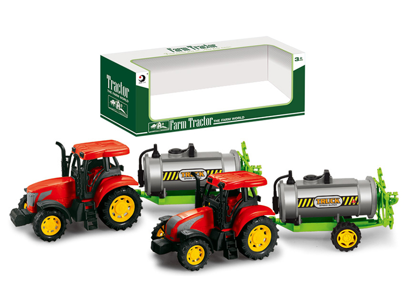Friction Farm Tractor Water Tank Trailer Toy
