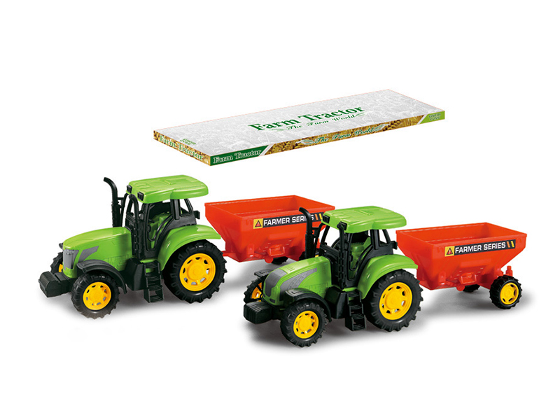 Friction Farm Tractor Trailer Toy