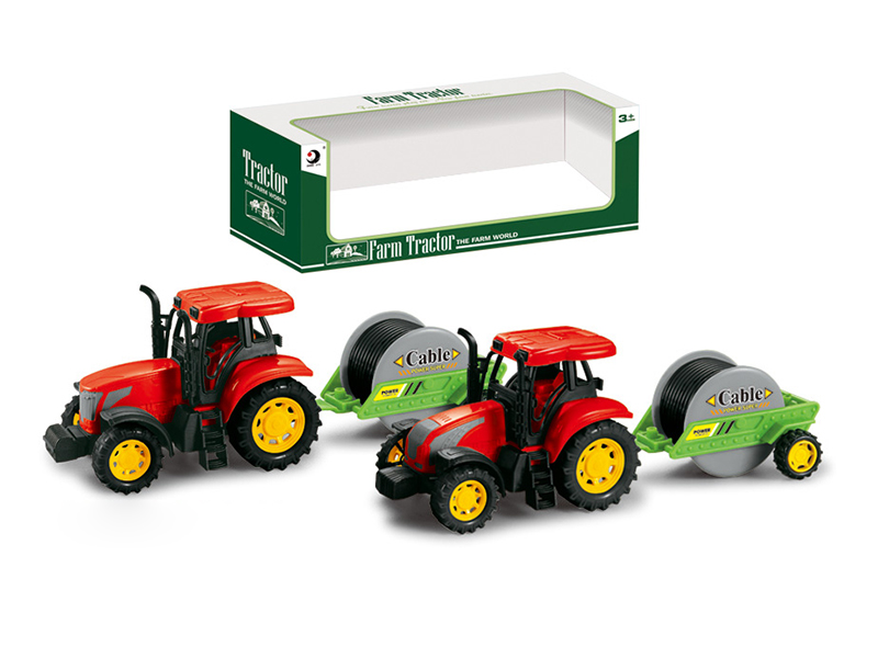 Friction Farm Tractor Trailer Toy
