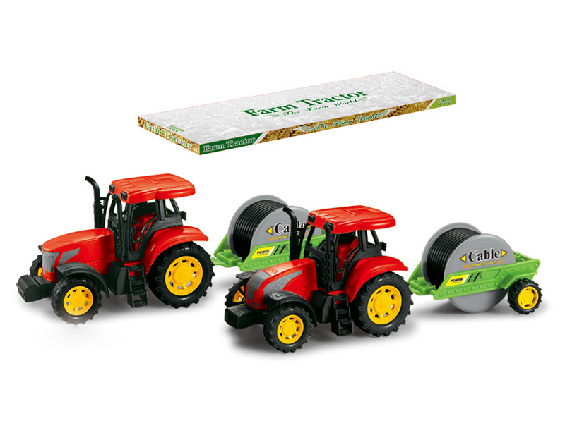 Friction Farm Tractor Trailer Toy