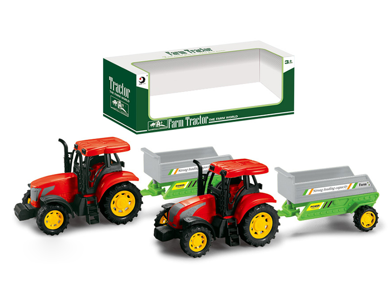 Friction Farm Tractor Trailer Toy