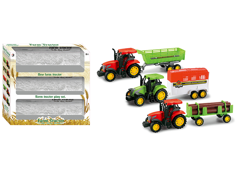 Friction Farm Tractor 3pcs