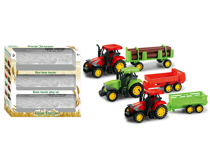 Friction Farm Tractor 3pcs