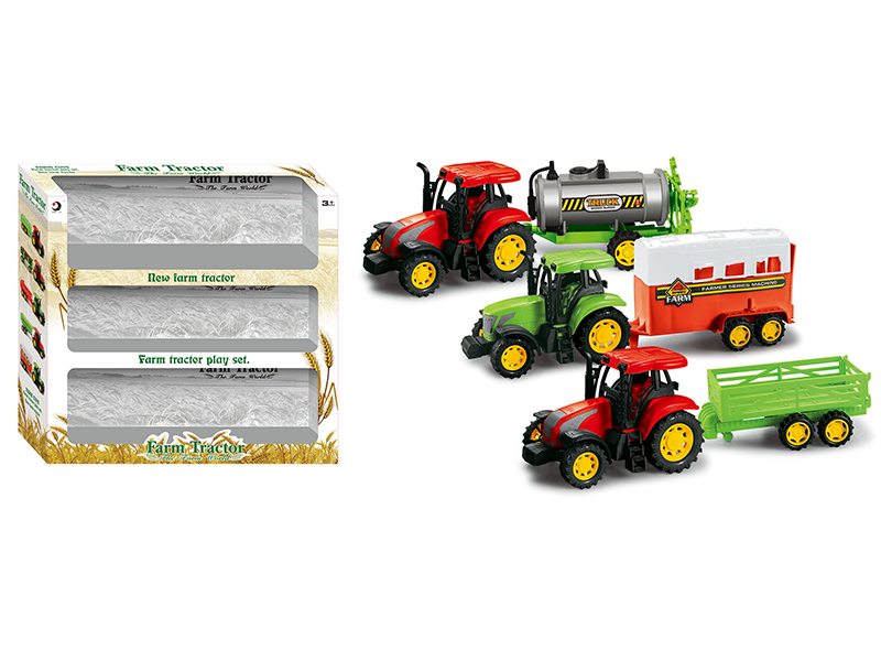 Friction Farm Tractor 3pcs