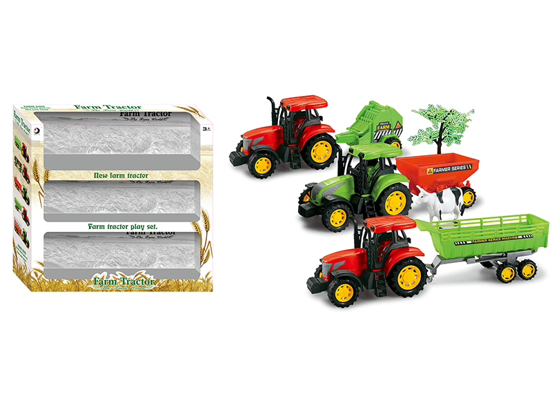 Friction Farm Tractor 3pcs