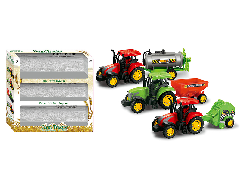 Friction Farm Tractor 3pcs
