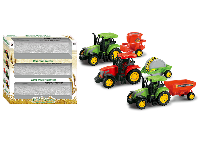 Friction Farm Tractor 3pcs