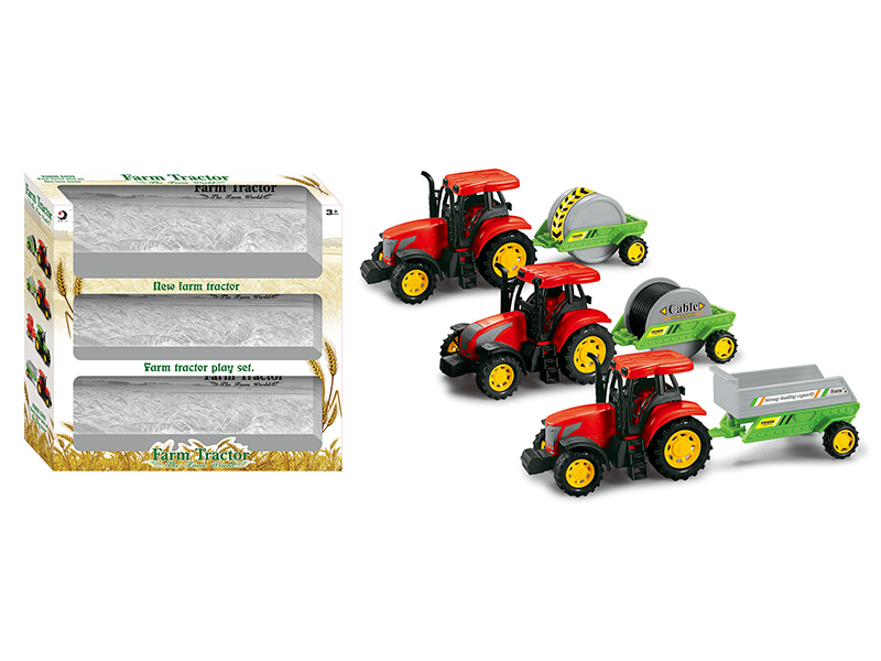 Friction Farm Tractor 3pcs