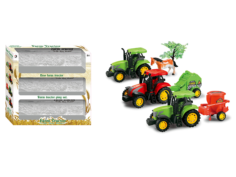 Friction Farm Tractor 3pcs