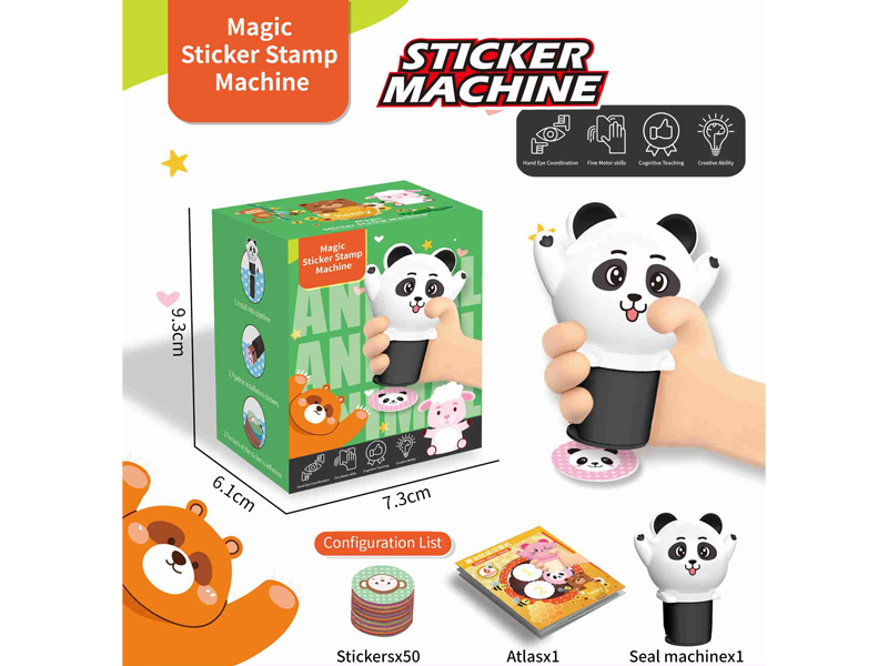 Magic Sticker Stamp Machine（50 Stickers）