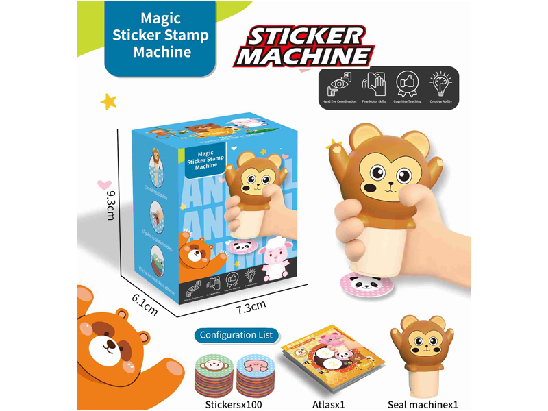 Magic Sticker Stamp Machine（100 Stickers）