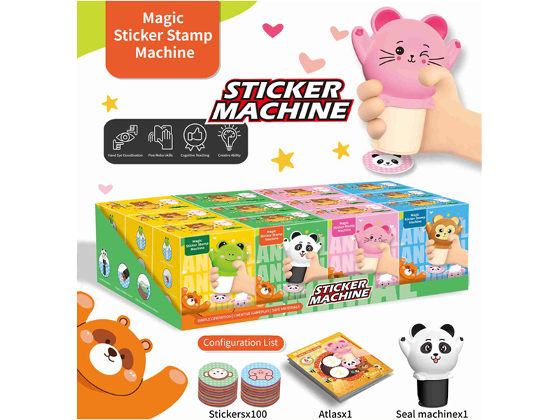 12PCS Magic Sticker Stamp Machine（100 Stickers）