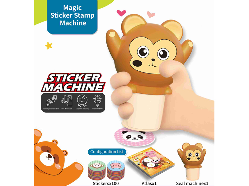 Magic Sticker Stamp Machine（100 Stickers）