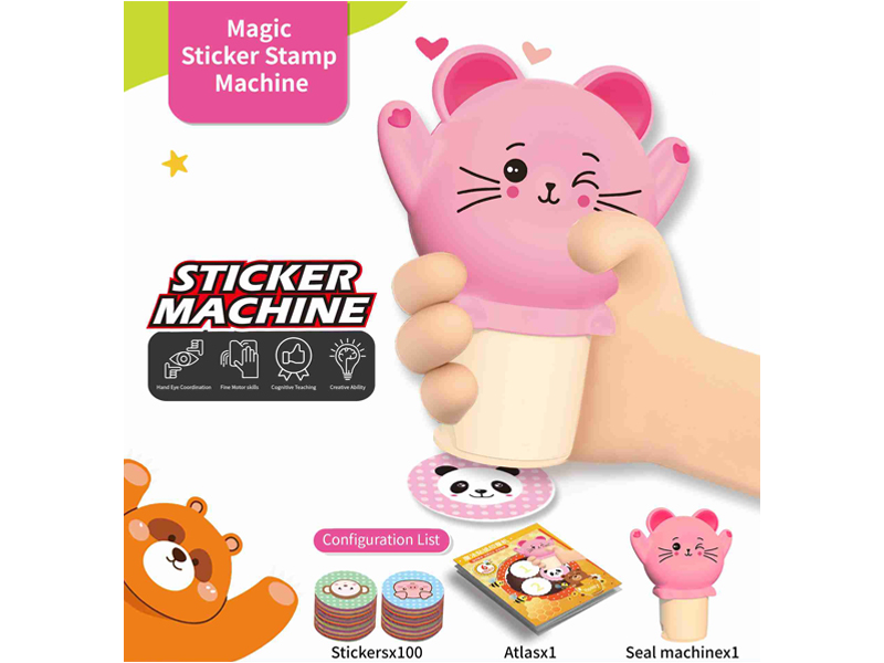 Magic Sticker Stamp Machine（100 Stickers）