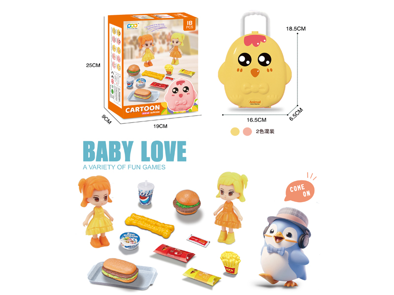 Chicken Box Doll Western Food Set