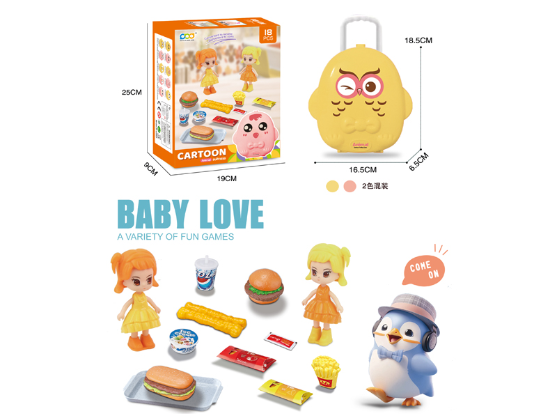 Owl Box Doll Western Food Set